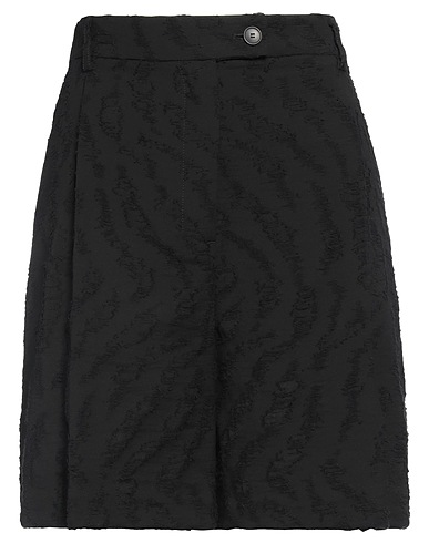 TELA Shorts & Bermuda Black 40% Viscose, 35% Cotton, 12% Polyester, 11% Polyamide, 2% Other Fibres