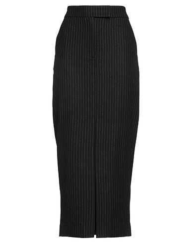 SECOND FEMALE Midi skirt Black 47% Polyester, 25% Wool, 20% Viscose, 7% Acrylic, 1% Nylon