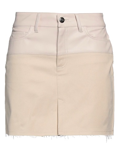 JIJIL Mini skirt Cream 98% Cotton, 2% Elastane, Polyurethane
