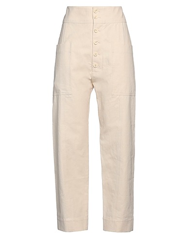 PLAN C Casual trouser Cream 100% Cotton