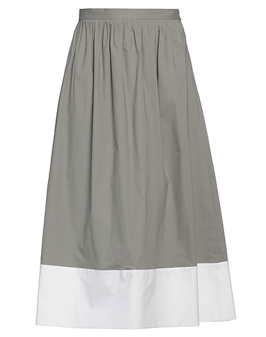 CRISTINA BONFANTI Midi skirt Grey 94% Cotton, 6% Elastane