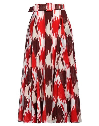 SAMANTHA SUNG Maxi Skirts Red 100% Cotton