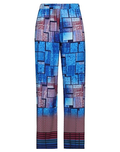 OLTRE TEMPO Casual pants Blue 97% Polyester, 3% Elastane