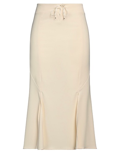 VERSACE JEANS COUTURE Midi skirt Cream 97% Polyester, 3% Other Fibres
