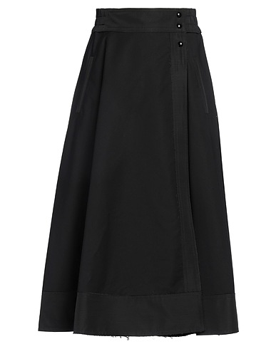 KHAITE Midi skirt Black 100% Cotton, Viscose, Virgin Wool