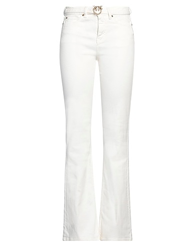 PINKO Denim trousers White 98% Cotton, 2% Elastane