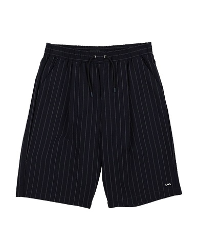 EMPORIO ARMANI Shorts & Bermuda Midnight blue 70% Virgin Wool, 28% Cotton, 2% Elastane
