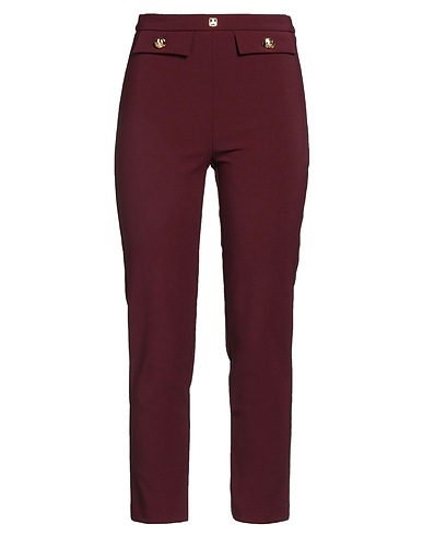 ELISABETTA FRANCHI Casual trouser ESSENTIAL Burgundy 96% Polyester, 4% Elastane