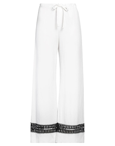 5 PROGRESS Casual trouser White 60% Viscose, 40% Linen