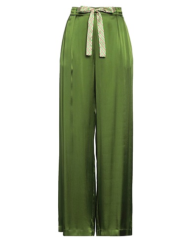 NIŪ Pantalone Verde 75% Acetato, 25% Seta, Cotone