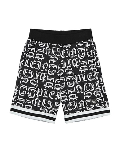 PHILIPP PLEIN Shorts & Bermuda Black 100% Polyester, Cotton, Elastane