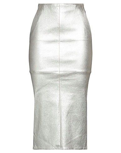 JITROIS Midi skirt Platinum 100% Lambskin