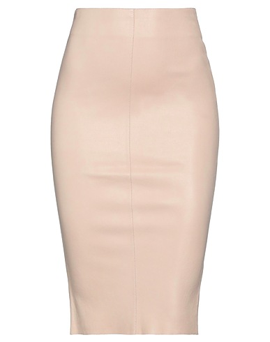 JITROIS Midi skirt Light pink 100% Lambskin