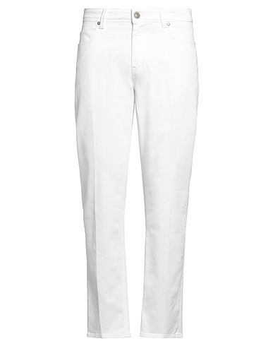 RE_HASH Denim pants White 97% Cotton, 3% Elastane