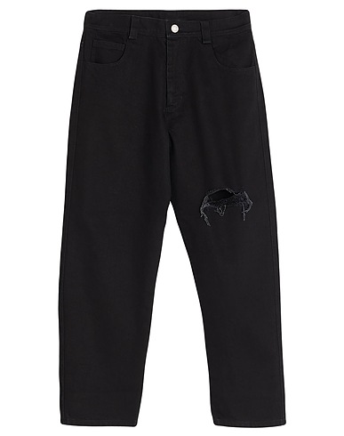 ISABEL BENENATO Denim trousers Black 100% Cotton