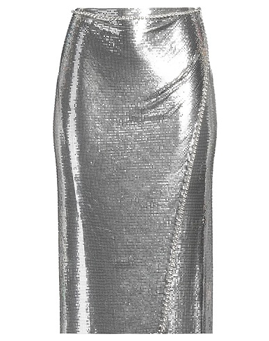 RABANNE Midi skirt Silver 100% Aluminum, Glass, Brass
