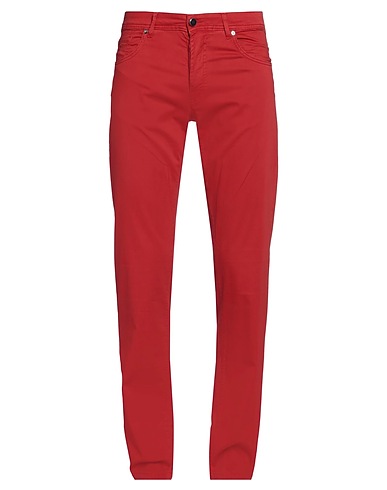 MARCO PESCAROLO Pantalone Rosso 85% Cotone, 11% Seta, 4% Elastan