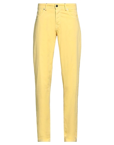MARCO PESCAROLO Casual trouser Yellow 85% Cotton, 11% Silk, 4% Elastane