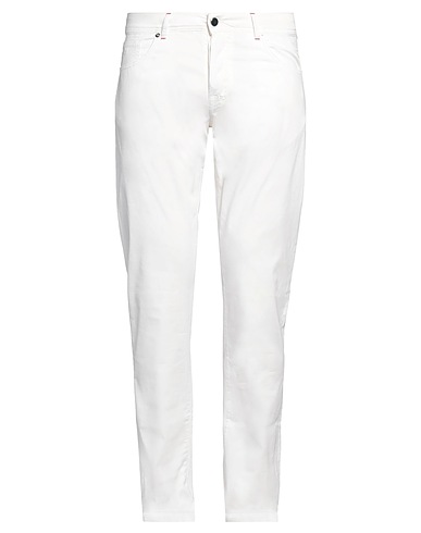 MARCO PESCAROLO Casual trouser White 85% Cotton, 11% Silk, 4% Elastane