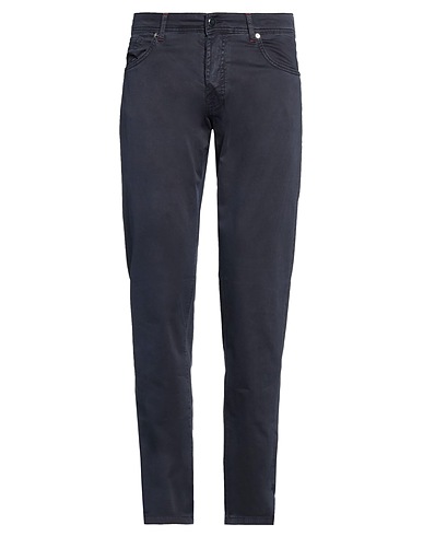 MARCO PESCAROLO Casual pants Navy 85% Cotton, 11% Silk, 4% Elastane