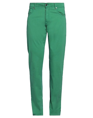 MARCO PESCAROLO BOTTOMWEAR Green 85% Cotton, 11% Silk, 4% Elastane