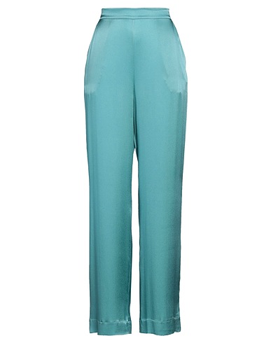 SEMICOUTURE Casual trouser Turquoise 74% Acetate, 26% Silk