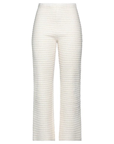 SANDRO Casual trouser Cream 27% Cotton, 26% Polyester, 24% Polyamide, 15% Acrylic, 8% Wool