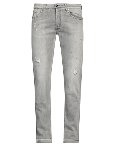 MARCO PESCAROLO Denim pants Grey 98% Cotton, 2% Elastane