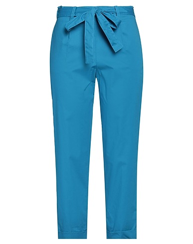 MARIA BELLENTANI Casual pants Azure 97% Cotton, 3% Elastane