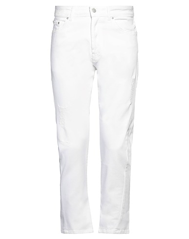LIU •JO MAN Denim trousers White 97% Cotton, 3% Elastane