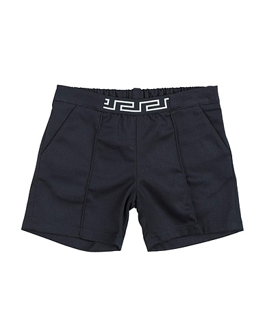 VERSACE YOUNG Shorts & Bermuda Midnight blue 100% Cotton, Polyester, Polyamide, Elastane