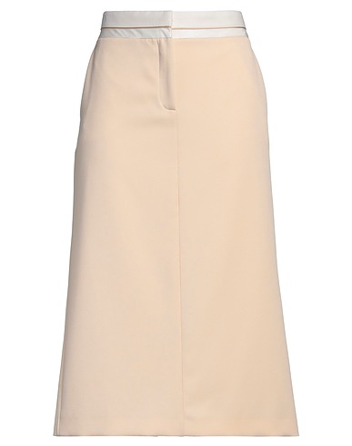 PATRIZIA PEPE Midi skirt Beige 91% Polyester, 9% Elastane, Viscose, Cotton