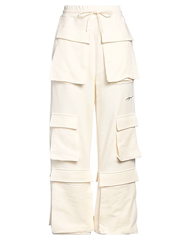 MSGM Pantalone Avorio 100% Cotone