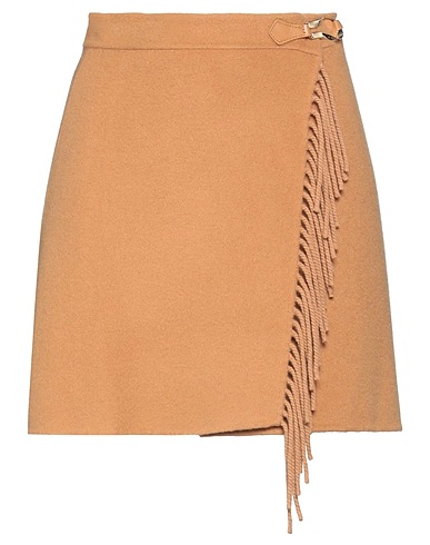 SANDRO Mini skirt Camel 77% Wool, 23% Polyamide