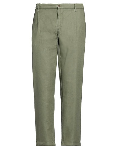 0/ZERO CONSTRUCTION Casual pants Military green 77% Cotton, 21% Linen, 2% Elastane