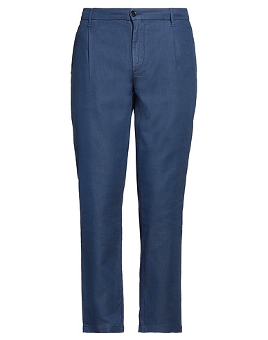 0/ZERO CONSTRUCTION Casual pants Blue 77% Cotton, 21% Linen, 2% Elastane