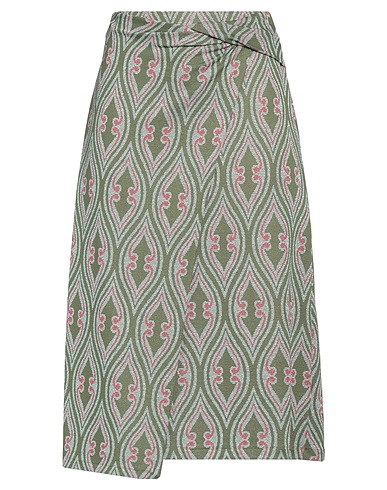 NIŪ Midi skirt Military green 82% Viscose, 10% Polyamide, 4% Metallic fiber, 4% Elastane