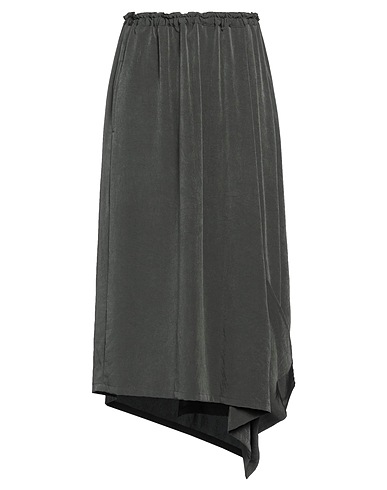 Y'S YOHJI YAMAMOTO Midi skirt Dark green 57% Triacetate, 43% Polyester