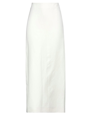 FERRAGAMO Maxi Skirts Off white 54% Viscose, 46% Linen