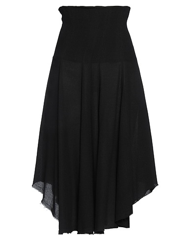 Y'S YOHJI YAMAMOTO Midi skirt Black 52% Rayon, 48% Wool