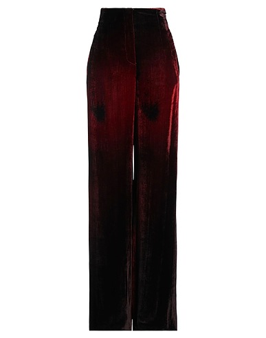 ALBERTA FERRETTI Casual pants Burgundy 82% Viscose, 18% Silk