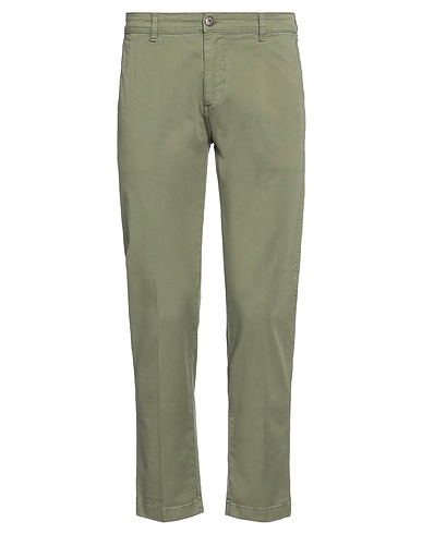 ROŸ ROGER'S Casual pants Military green 97% Cotton, 3% Elastane