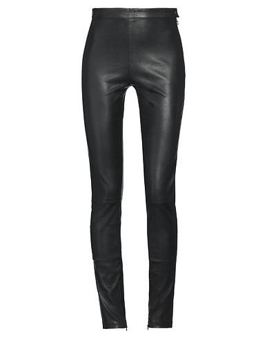 MAJE Casual trouser Black 100% Lambskin