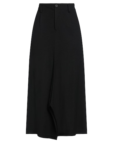 YOHJI YAMAMOTO Long skirt Black 100% Wool, Cotton
