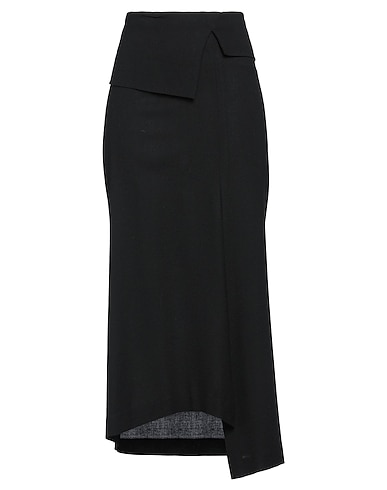 Y'S YOHJI YAMAMOTO Long skirt Black 60% Wool, 40% Rayon