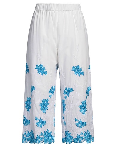 TWINSET Casual trouser U&B White 100% Cotton, Polyester, Wool
