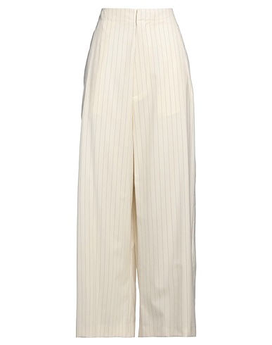 MM6 MAISON MARGIELA Casual trouser Ivory 69% Polyester, 30% Viscose, 1% Elastane