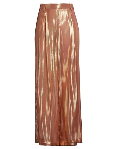 RETROFÊTE Casual trouser Rose gold 72% Silk, 28% Metallic fiber