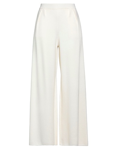 MAX MARA Pantalone Bianco 100% Lana Vergine