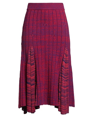 WALES BONNER Midi skirt Red 67% Viscose, 29% Nylon, 4% Elastane